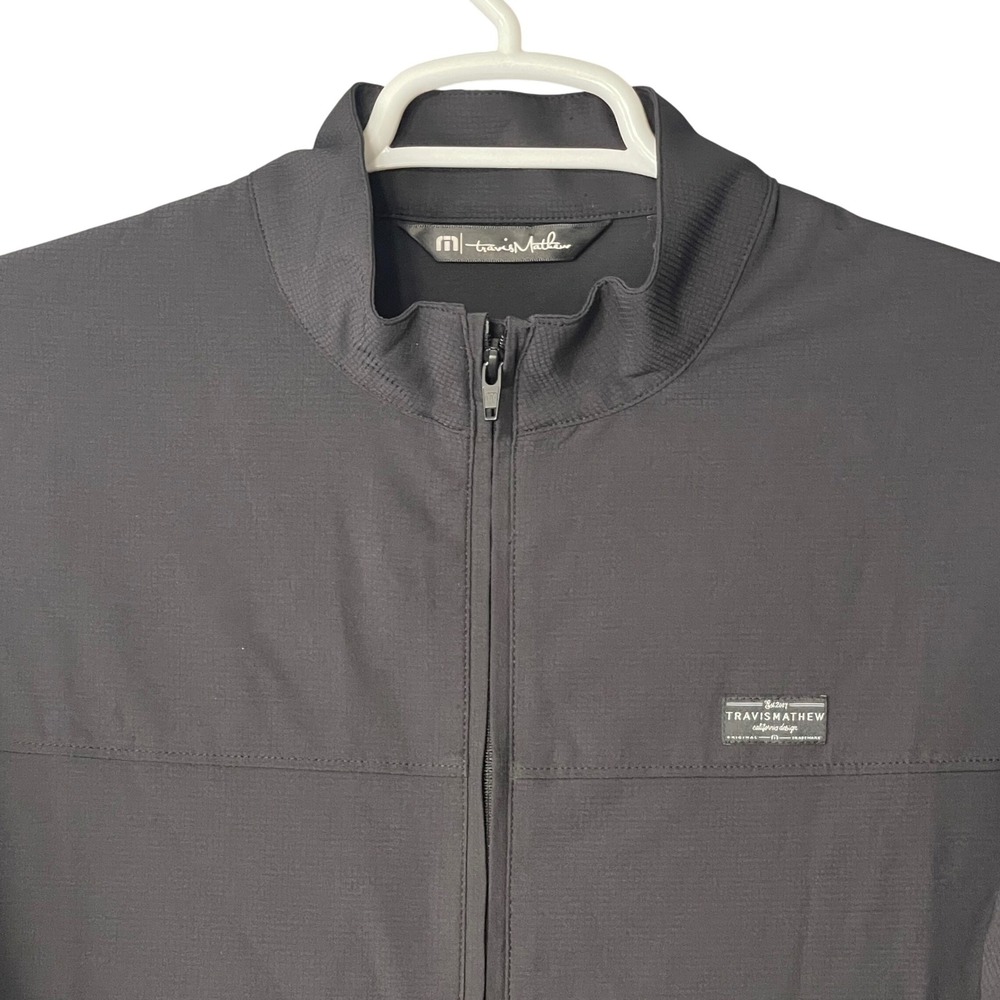 Travis Mathew Interlude Mens Black Full Zip Golf Jacket 1MU476 Size Medium
